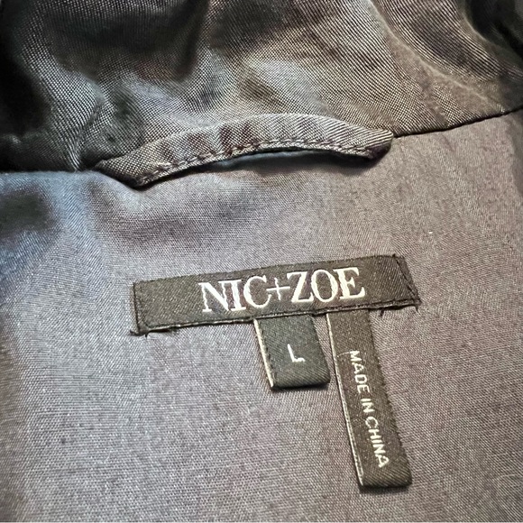 NIC+ZOE Womens Lyocell Metallic Silver Vest Lightweight Gray Cinched Waist Large - Picture 13 of 16